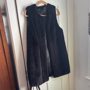 Black Faux Fur Vest